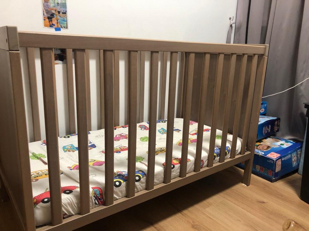 Ikea sundvik brown Baby Cot, Babies & Kids, Baby Nursery & Kids