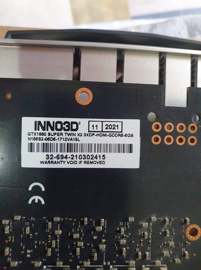 Inno 3D 1660 Super, Computers & Tech, Parts & Accessories, Computer ...