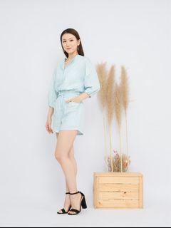 Jomei Sweet Pea Set in Blue/Baju Celana set