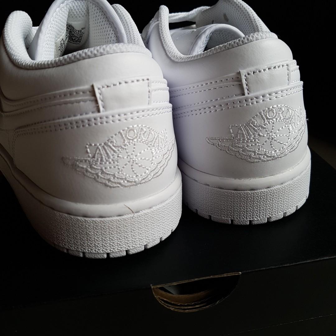 Jordan 1 Low all white leather sneakers Nike US9.5 9.5 43 new