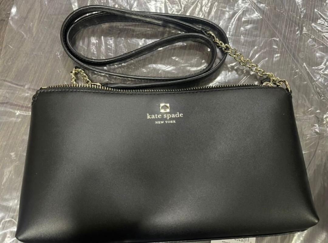 Kate Spade New York Ivy Street Amy Leather Crossbody Bag Purse in Black:  Handbags