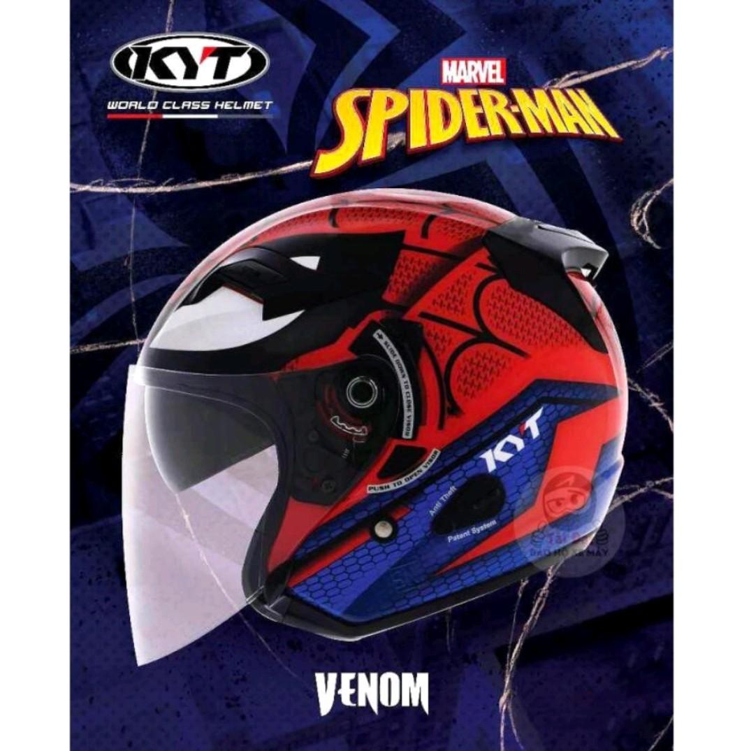 Rare Exclusive Limited Edition Motorcycle Motorbike Bike Kyt Vo Venom Open Face Marvel The Avengers Amazing Spiderman Helmet Motorcycles Motorcycle Apparel On Carousell