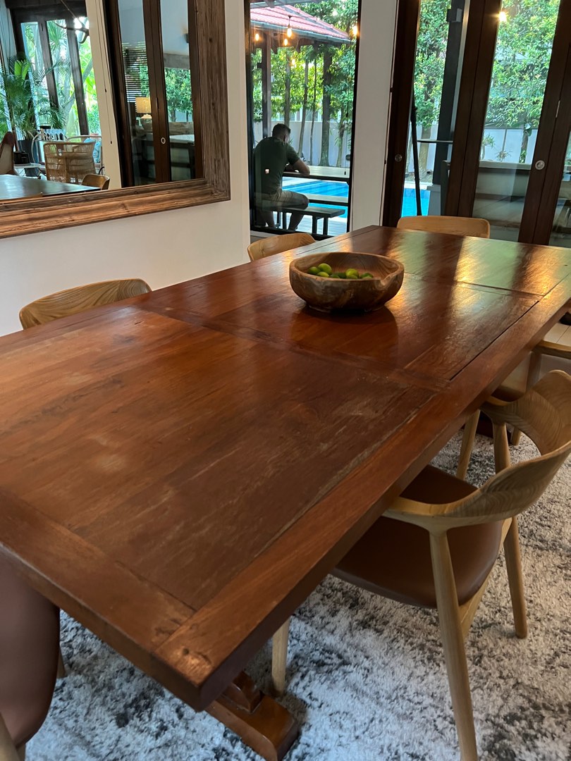 Large solid wood dining table sale