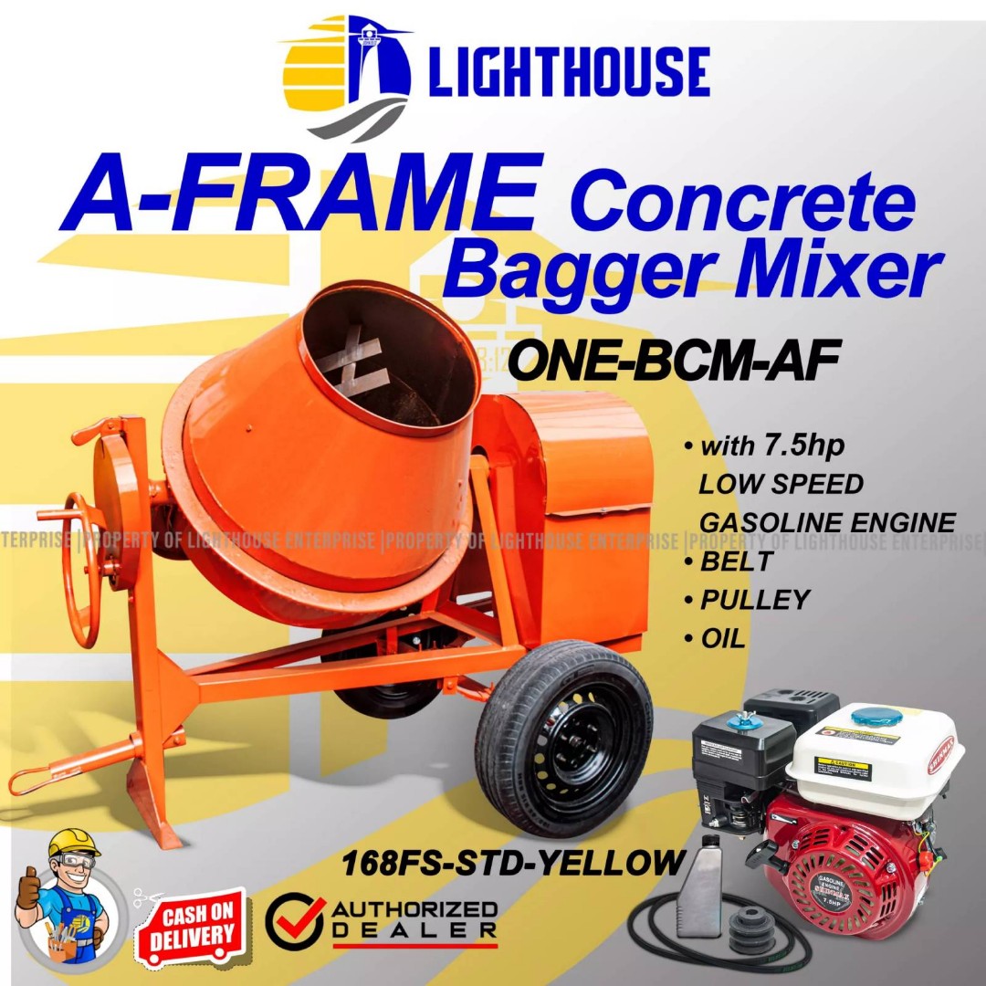 LIGHTHOUSE Heavy Duty AType Concrete OneBagger Mixer Set (Pulley