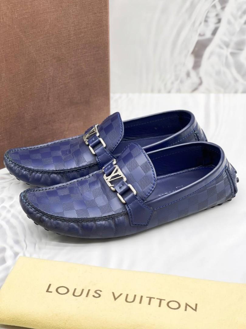 Louis Vuitton Dark Brown Damier Embossed Leather Hockenheim Slip On Loafers  Size 41 Louis Vuitton