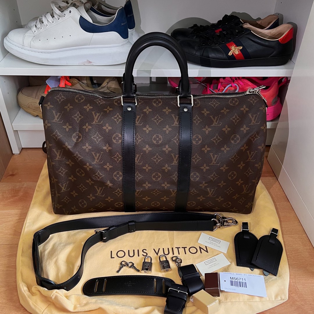 Preloved Louis Vuitton Keepall 45 Bandouliere (NO STRAP) Macassar