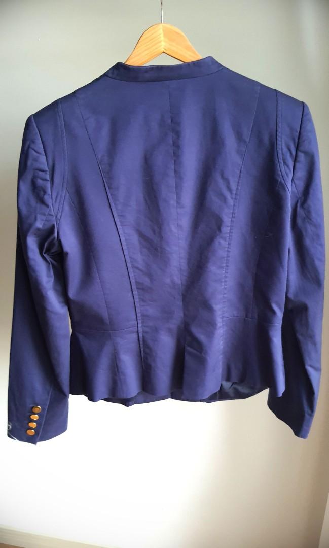 Mango Blazer (Category: Coats, Jackets and Outerwear) located in Shah Alam. Submitted by am_mo (Listing ID 1190447530, Image 2). Description: Clearing my wardrobe. It not fit for me. Color : Dark Blue Condition: 8/10 Shoulder : 16 inch Length : 22 inch Sleeve length : 23.5 inch Size: M Suitable for work and casual. Cod only at Denai Alam, Shah Alam.