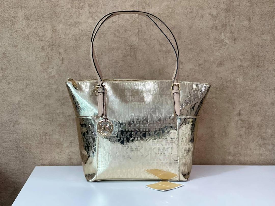 Michael Kors Jet Set Top Zip Tote Bag XS Bright White/Multi in PVC/Leather  with Silver-tone - US