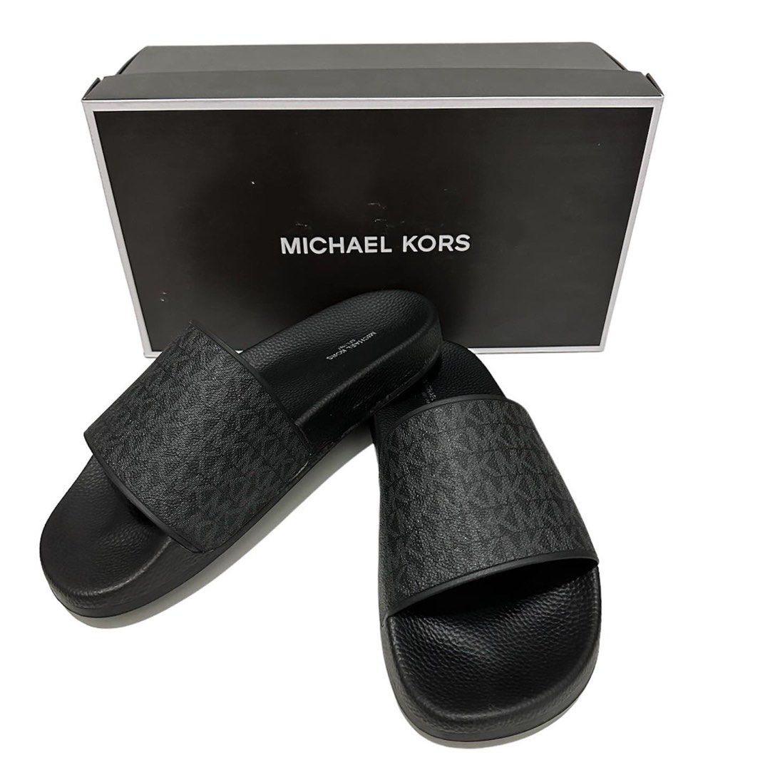MICHAEL Michael Kors JAKE SLIDE Black  Fast delivery  Spartoo Europe    Shoes Sliders Men 7200 