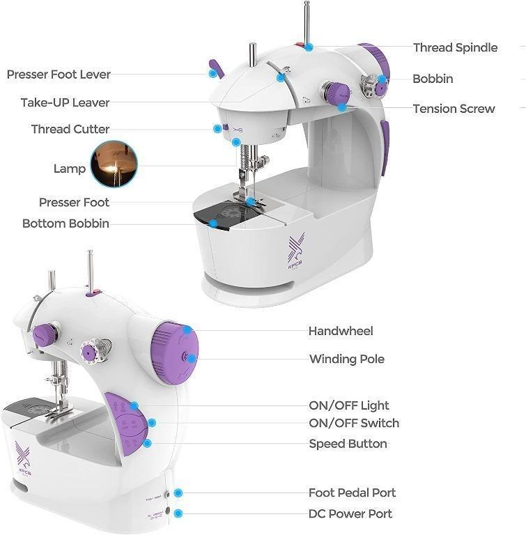 Small Portable Sewing Machine for Kids,Dual Speed Portable Sewing Machine  for Beginners with Light, Sewing Kit for Household Use
