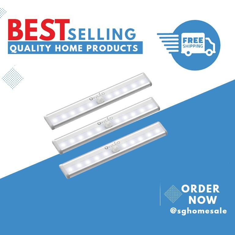 Set Of 3 Led Motion Sensor Lights Indoor Wardrobe Light Wireless