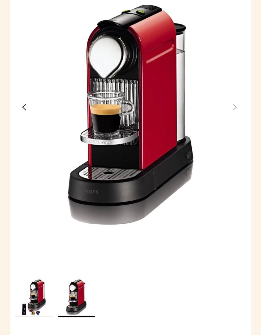 Nespresso Krups red chrome citiz coffee machine without frother, TV