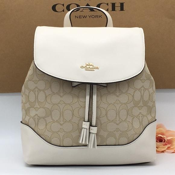 Elle backpack in signature jacquard clearance