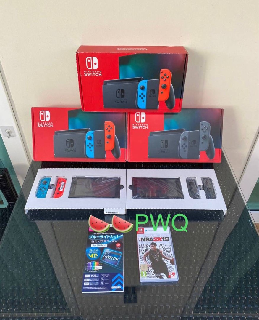 Nintendo Switch Gen 2 Console Grey/Neon + Free Game, Video Gaming