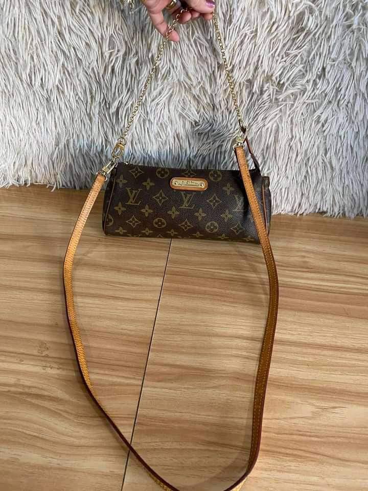 Eva cloth handbag Louis Vuitton Brown in Cloth - 25250823