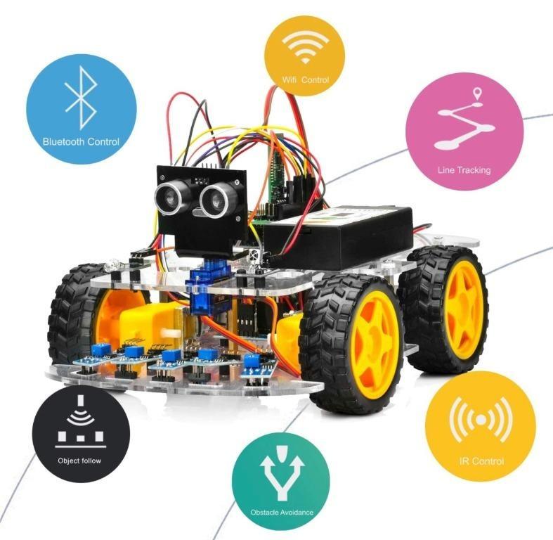 OSOYOO Robot Rc Smart Car DIY Kit to Build for Adults Teens with Servo  Power Steering Motor, WiFi, Bluetooth, Code Programmable Compatible with