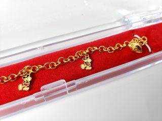 POH KONG 916 Disney - Mickey Mouse 6 Gram Gold Kid/Baby Bracelet 22k 15cm