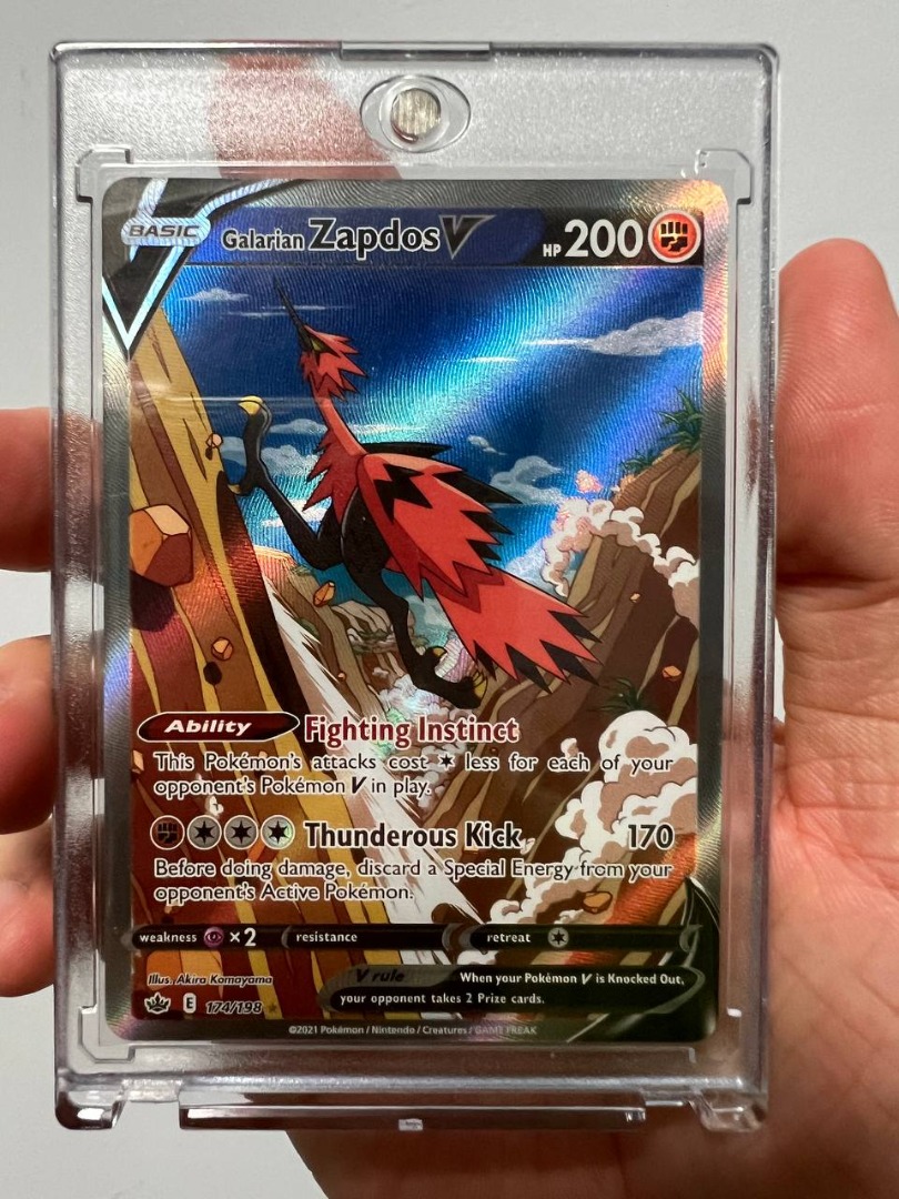 Pokemon TCG Galarian Zapdos V Alternate Art Chilling Reign, Hobbies