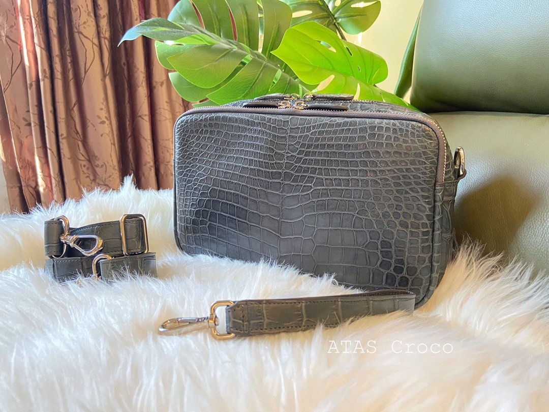 Premium Crocodile Leather Crossbody bag and clutch, Men's Fashion, Bags
