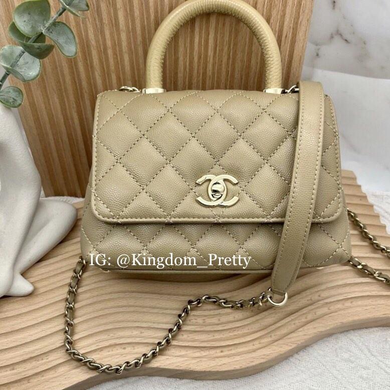 Pre-order Chanel Coco Handle Caviar Mini Flap Bag CC Turnlock Beige Light  Gold Hardware LGHW Microchip, Luxury, Bags & Wallets on Carousell