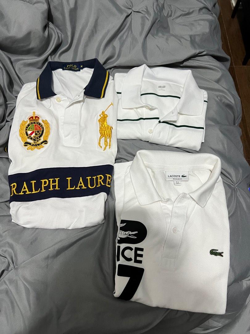 Ralph lauren lacoste and uniqlo (Category: Tshirts & Polo Shirts ) located in Pasig City. Submitted by cassiddy (Listing ID 1190483452, Image 1). Description: Hi im selling my slightly used polos Used 2-3 times Lacoste medium Uniqlo large but fits medium to large Rl medium All original kung duda ka sa iba kana bumili Wag mo nako pahirapan sa paghingi ng dimensions Tska wag kana magchat kung tatawad kapa. Selling low! Lacoste 3.5k Rl 3k Uniqlo 350