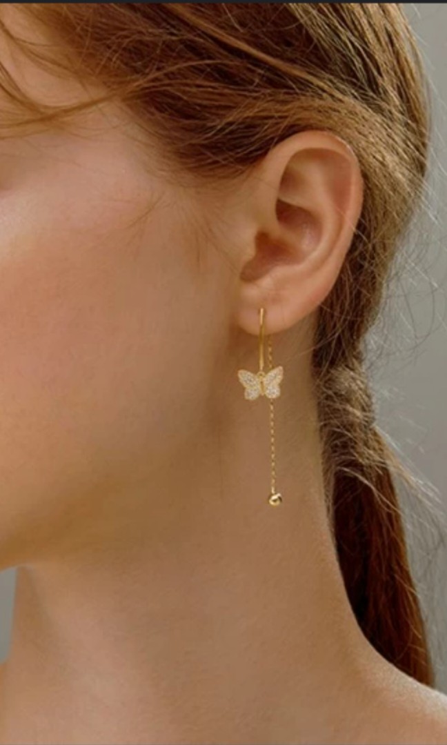 SHEIN Rhinestone Letter Earrings – MogaShop