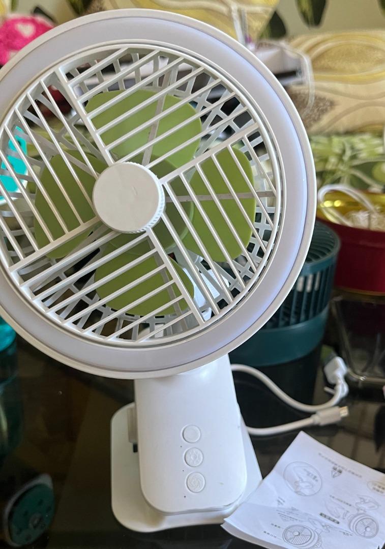 Rotate Mini Electric Fan Rechargeable USB Fan Clip Fan with Light