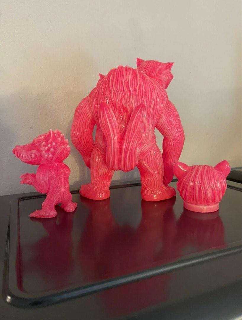 Shirahama Toy Set Nekomata Wolf Cat Pink GID Marbled Sofubi