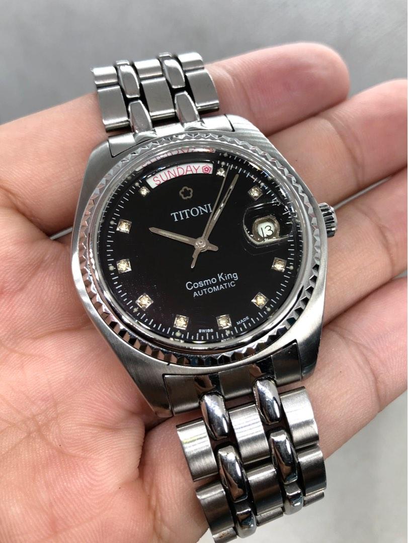 Titoni Cosmo King 777 Black 38mm Automatic Luxury Watches on