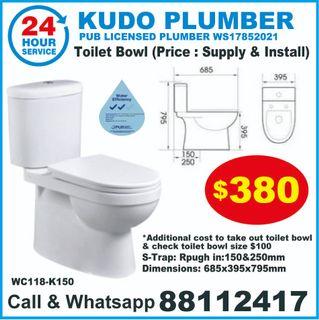 Toilet Bowl/WC (Installation Included)