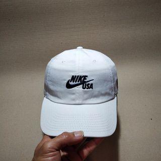 topi nike USA katun putih vintage vtg swoosh
