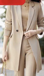 Trench Coat Suit & Trouser Khaki Officewear