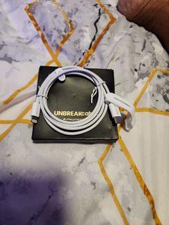 Unbreakcable USB C to Lightning 1m gray & white
