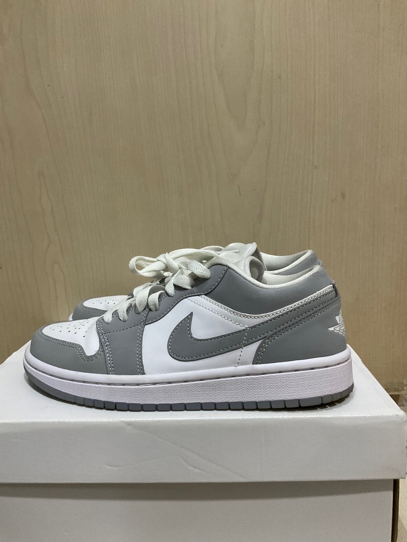 giày nike wmns air jordan 1 low white wolf grey