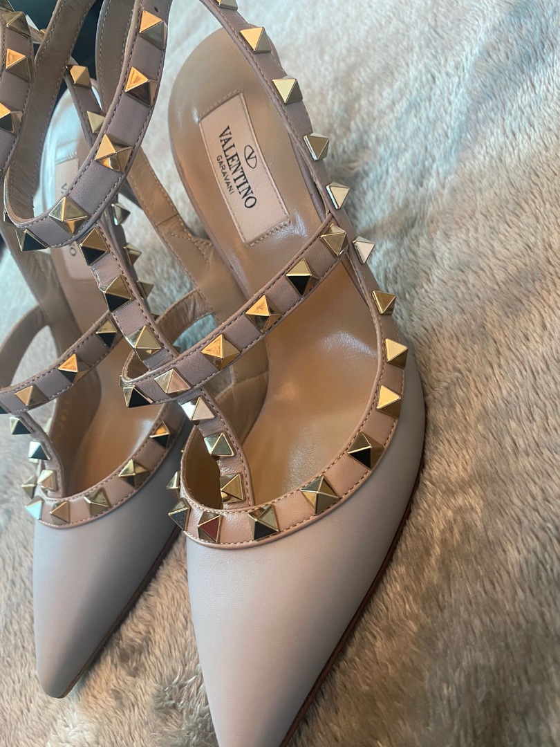 Valentino Blue Stud Heels NEGOTIABLE Women s Fashion Footwear