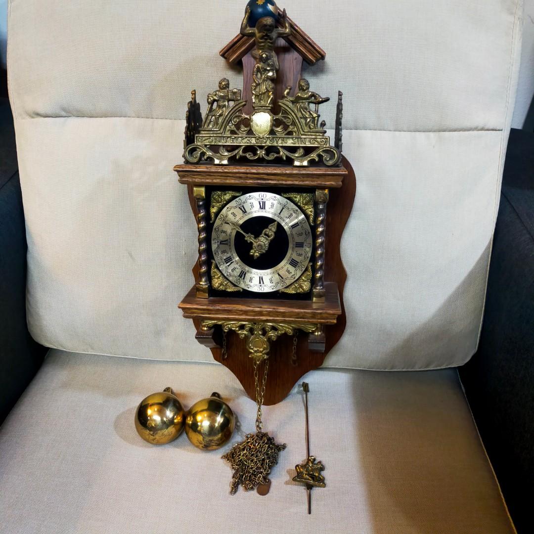 Vintage Franz Hermle 'Zaanse' Dutch Wall Clock, Furniture & Home Living