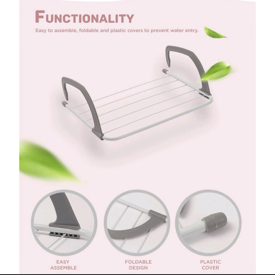 Wall hanging airer clothes drying rack foldable, Furniture & Home