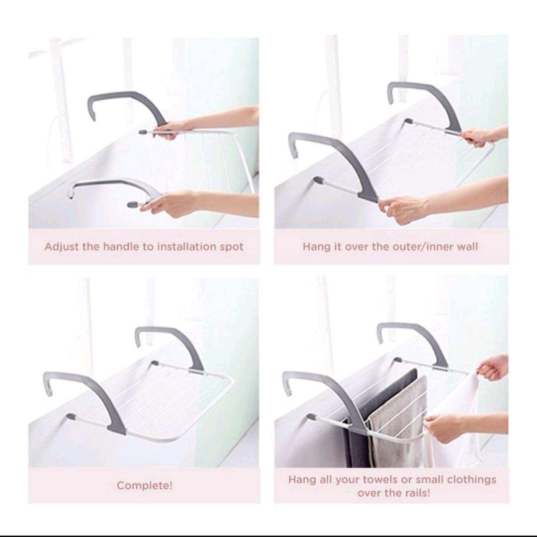 Wall hanging airer clothes drying rack foldable, Furniture & Home