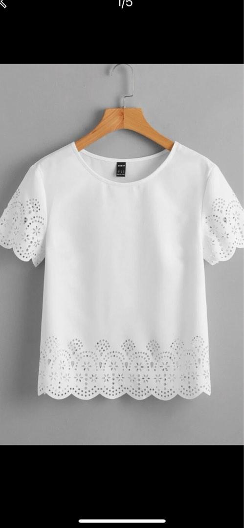 White Lace Flared Top