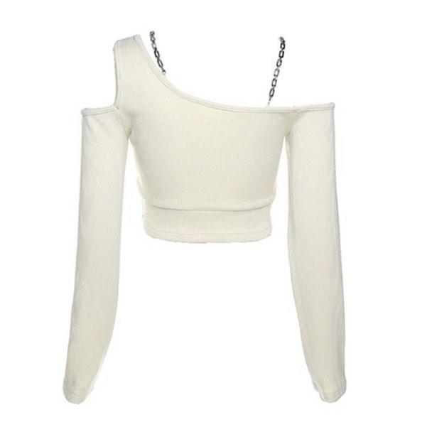 White y2k cut outs top, Women's Fashion, Tops, Longsleeves on Carousell