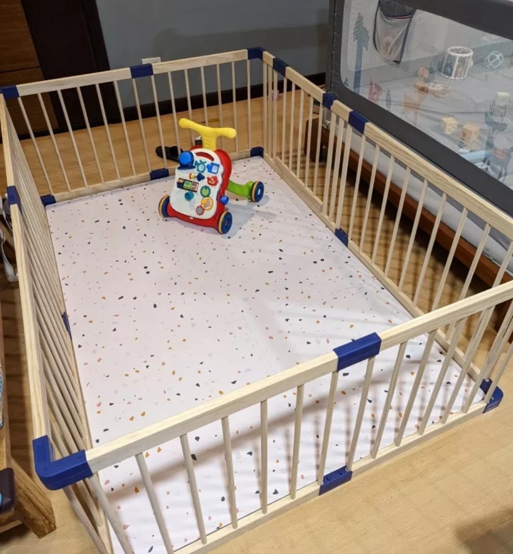 Wooden Playpen 6 Panel With Door Babies Kids Baby Nursery Kids   Wooden Playpen 1665662746 B3bb2826 