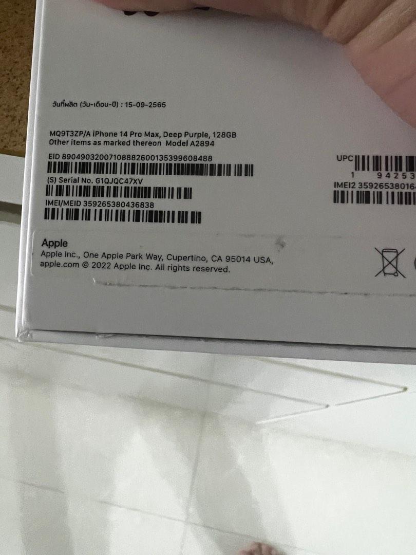 WTT iPhone 14 Pro Max Deep Purple For Gold 128GB, Mobile Phones