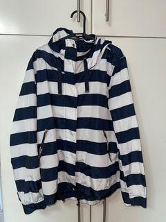 Zara Hooded Striped Rain Coat Windbrake Jacket