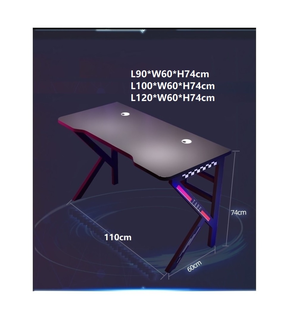 303 L90/L100/L120*W60*H74cm, B Gaming Table Computer Desk Table