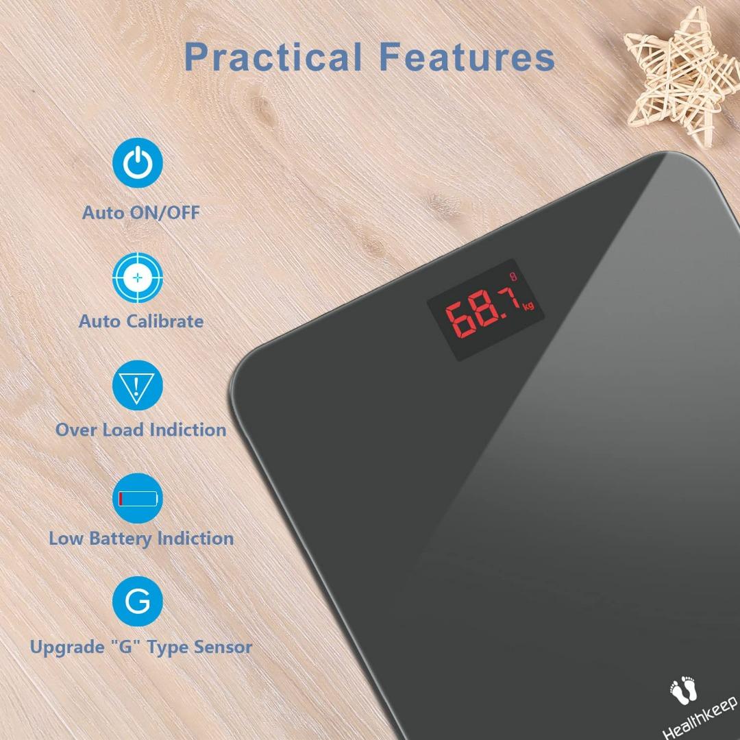 3630) HEALTHKEEP Scales for Body Weight, Bathroom Weighing Scale for