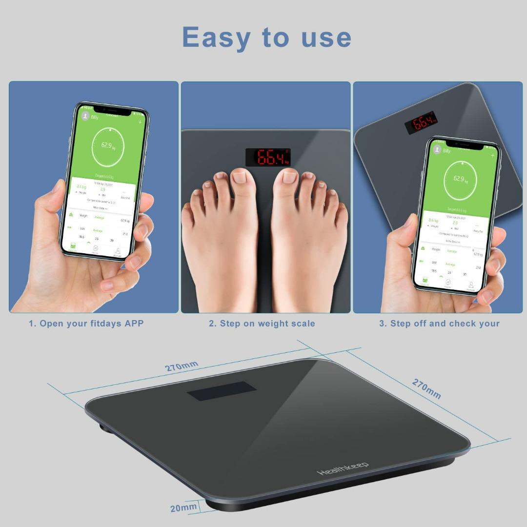3630) HEALTHKEEP Scales for Body Weight, Bathroom Weighing Scale for