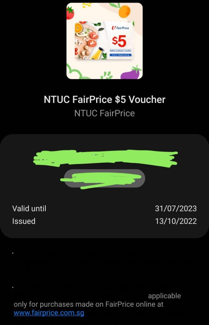 5 NTUC Online Voucher, Tickets & Vouchers, Vouchers on Carousell