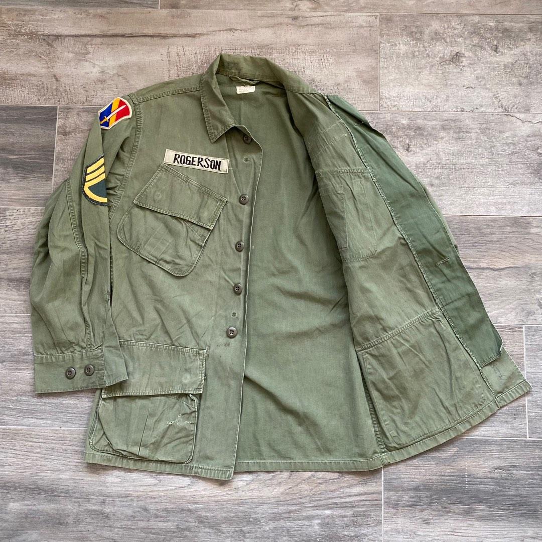 60's US Army 3rd jungle fatigue jacket non rip stop vintage 