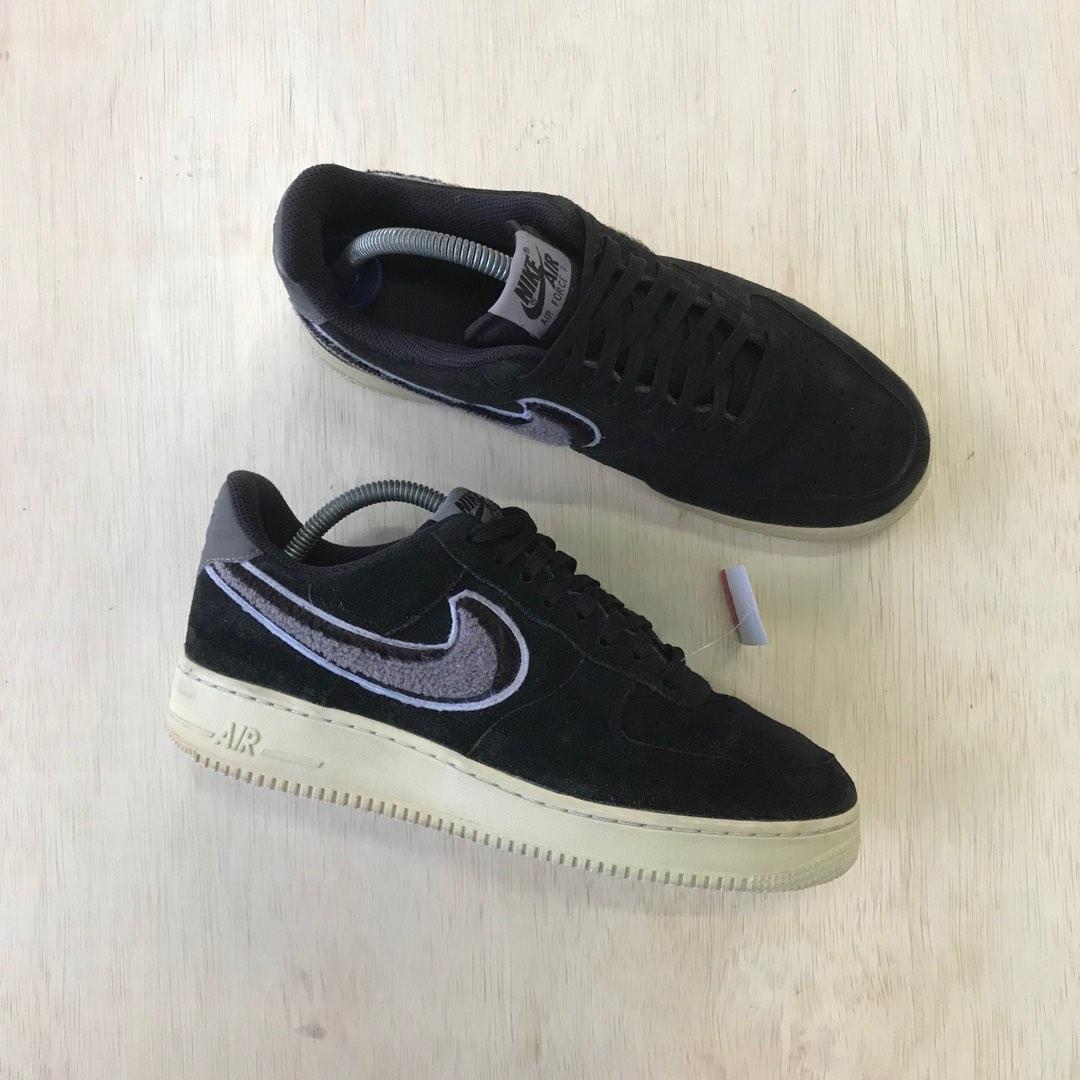 Air force 1 low 3d chenille clearance swoosh black cool grey