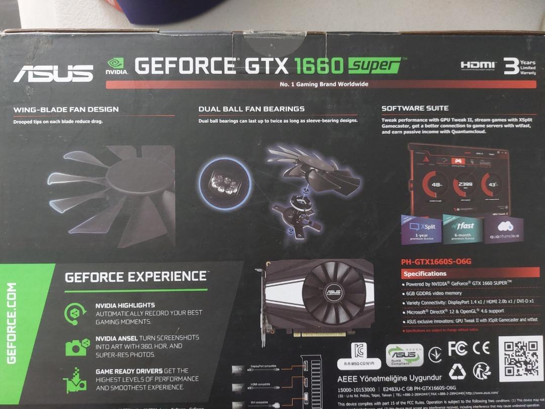 ASUS Phoenix GeForce GTX 1660 SUPER OC Graphics PH-GTX1660S-O6G